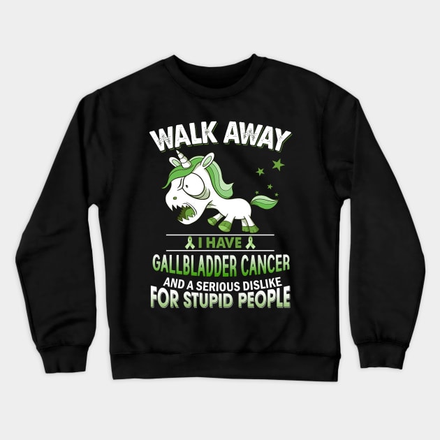 funny gallbladder cancer grumpy unicorn warrior Crewneck Sweatshirt by TeesCircle